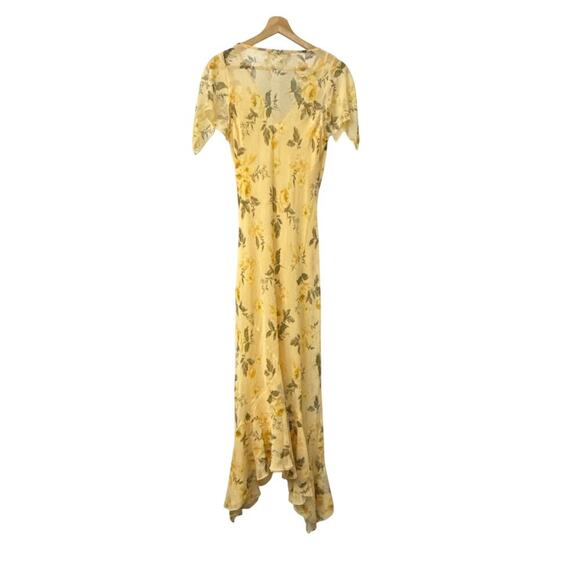 Abercrombie & Fitch Yellow Floral Maxi Dress Medium - Picture 9 of 13
